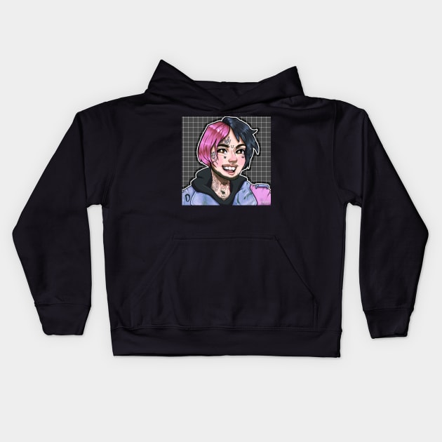 Lil Peep (black) Kids Hoodie by uh.meg